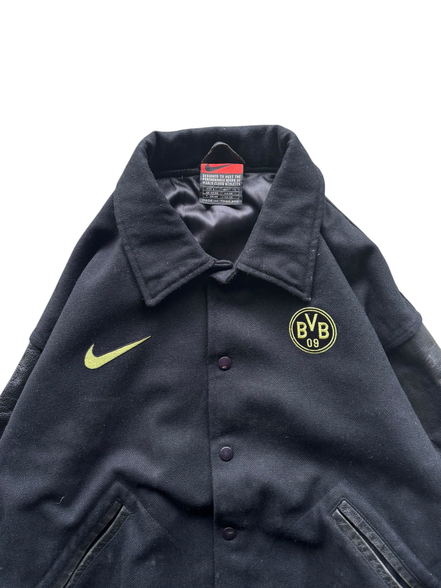 90s Nike Borussia Dortmund Leather Bomber Jacket