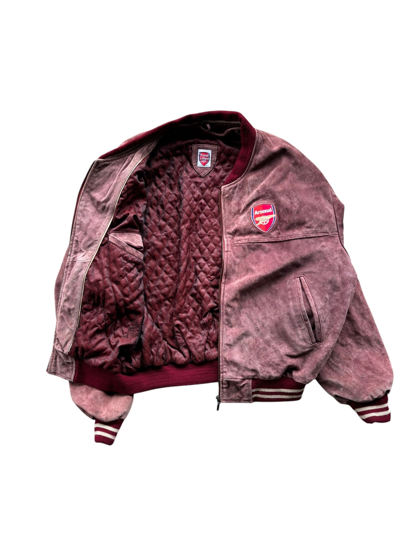 90s Arsenal Suede Leather Bomber Jacket