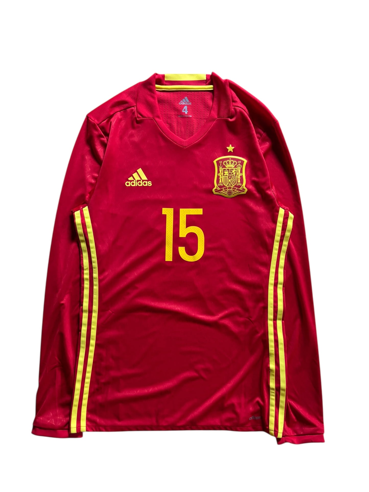 2016 Adidas Spanish National Team L/S Home No.15 Sergio Ramos