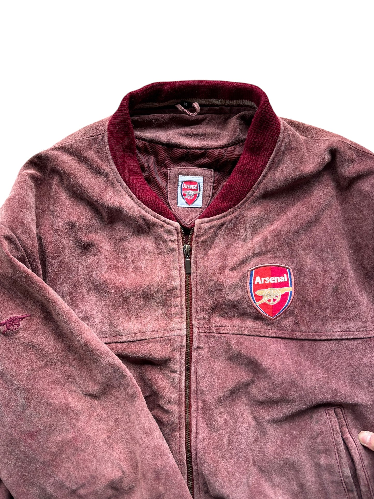 90s Arsenal Suede Leather Bomber Jacket