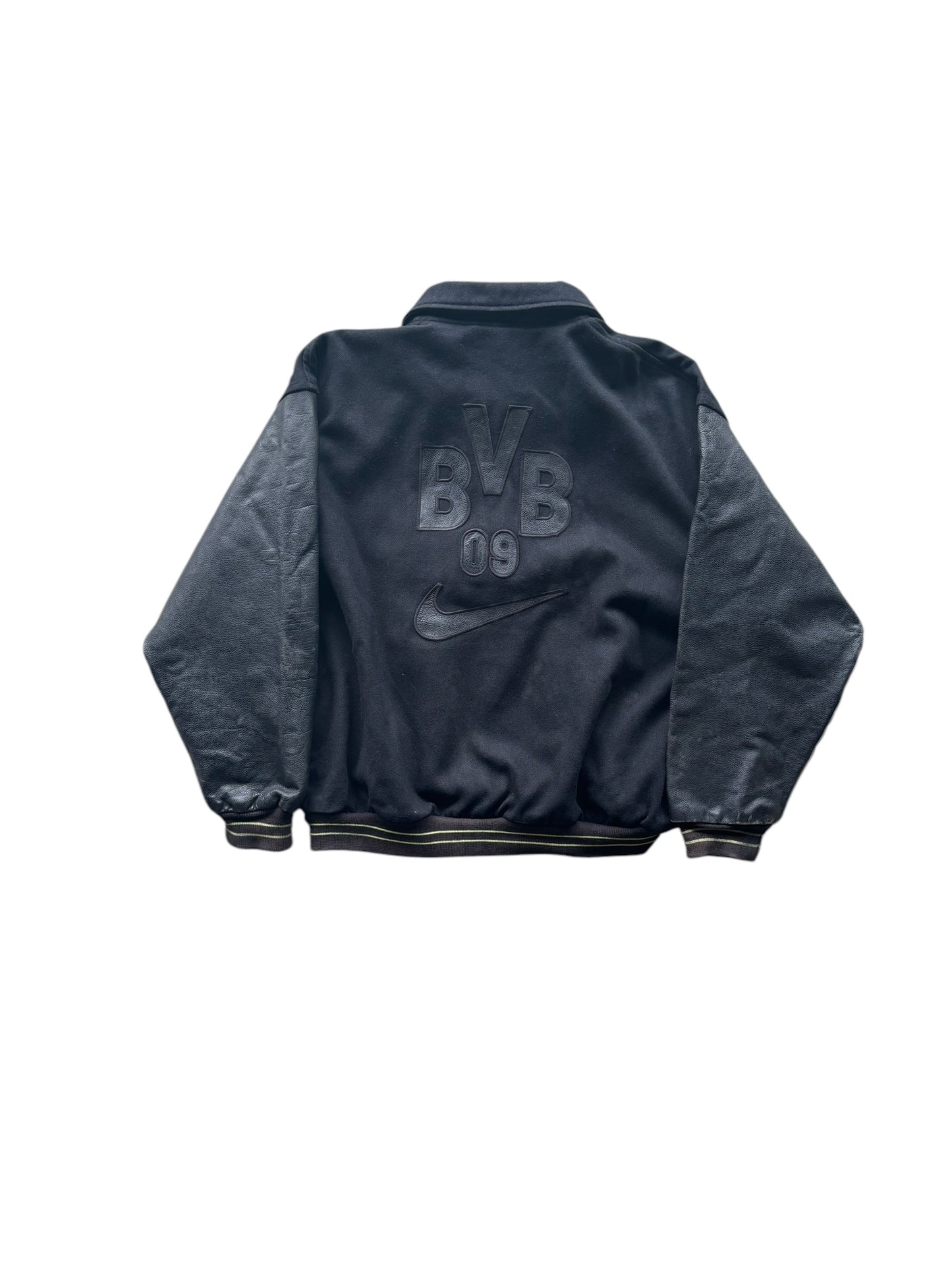 90s Nike Borussia Dortmund Leather Bomber Jacket