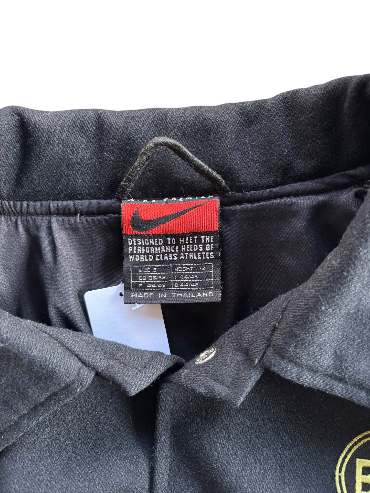 90s Nike Borussia Dortmund Leather Bomber Jacket