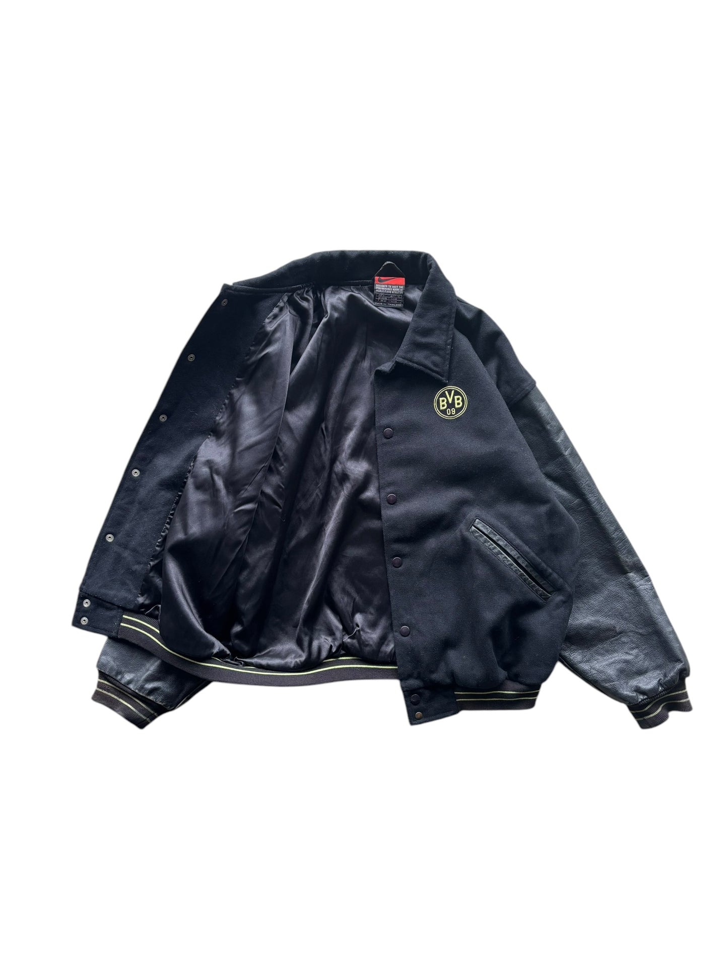 90s Nike Borussia Dortmund Leather Bomber Jacket