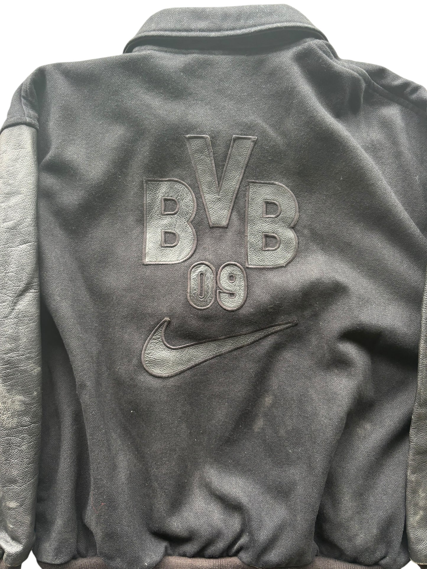 90s Nike Borussia Dortmund Leather Bomber Jacket