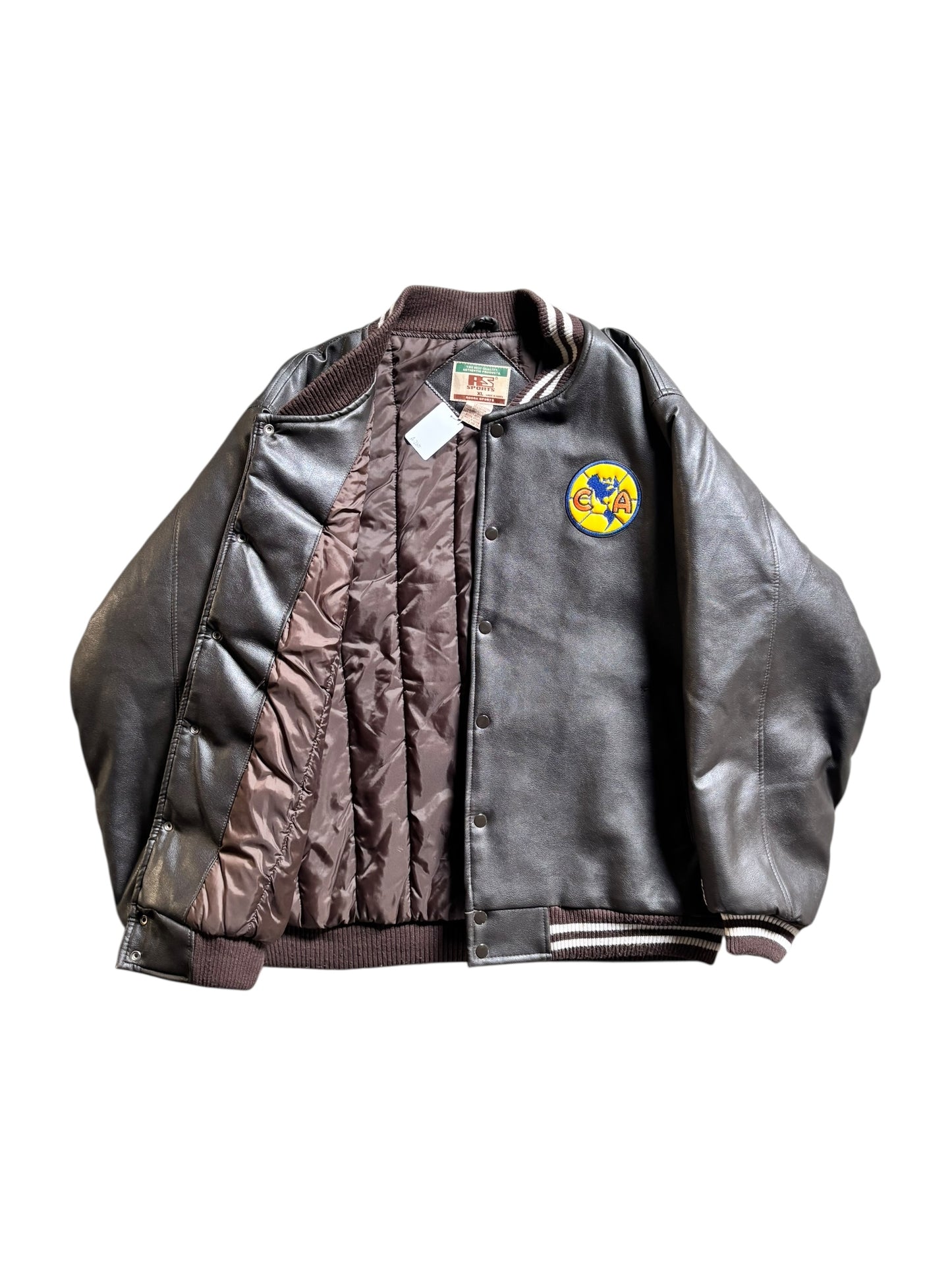 90s Club America Leather Varsity Jacket