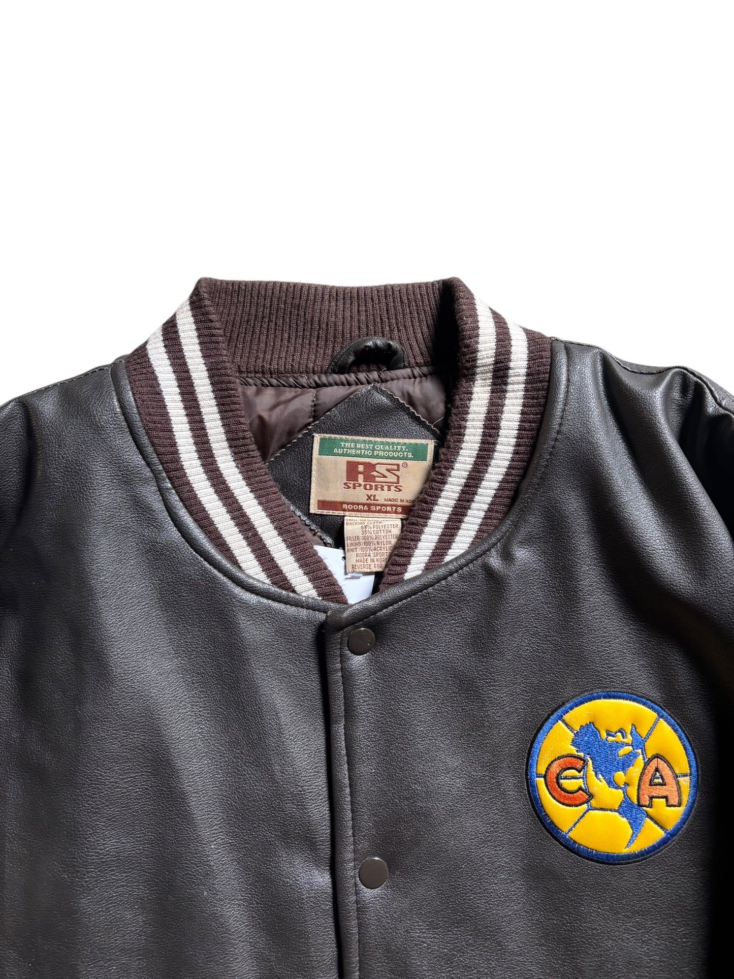 90s Club America Leather Varsity Jacket
