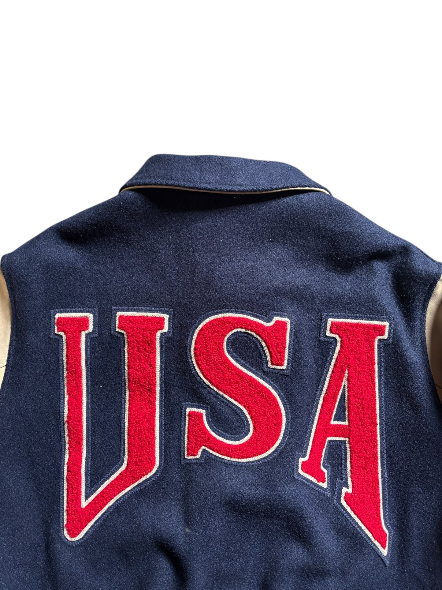 90s Nike USA National Team Leather Varsity Jacket
