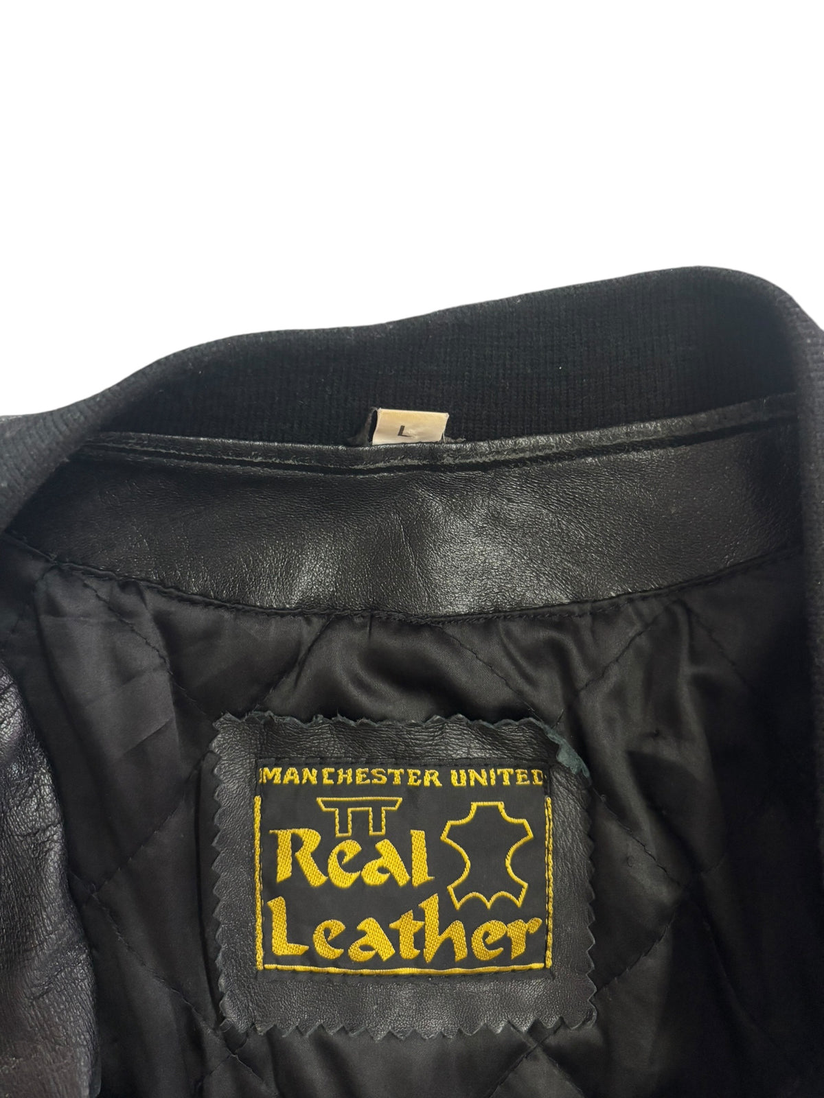 90s Manchester United Leather Jacket