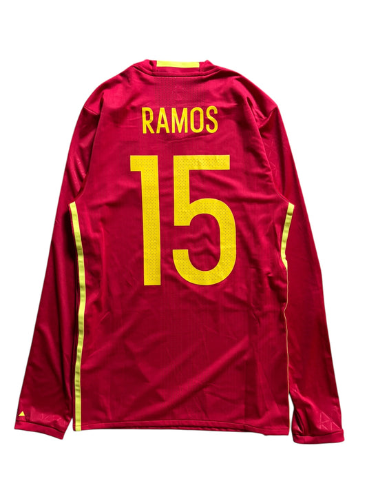 2016 Adidas Spanish National Team L/S Home  No.15 Sergio Ramos