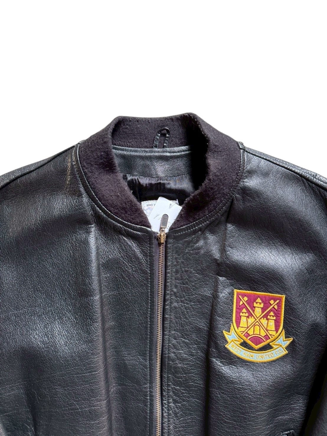 90s West ham United Leather Jacket