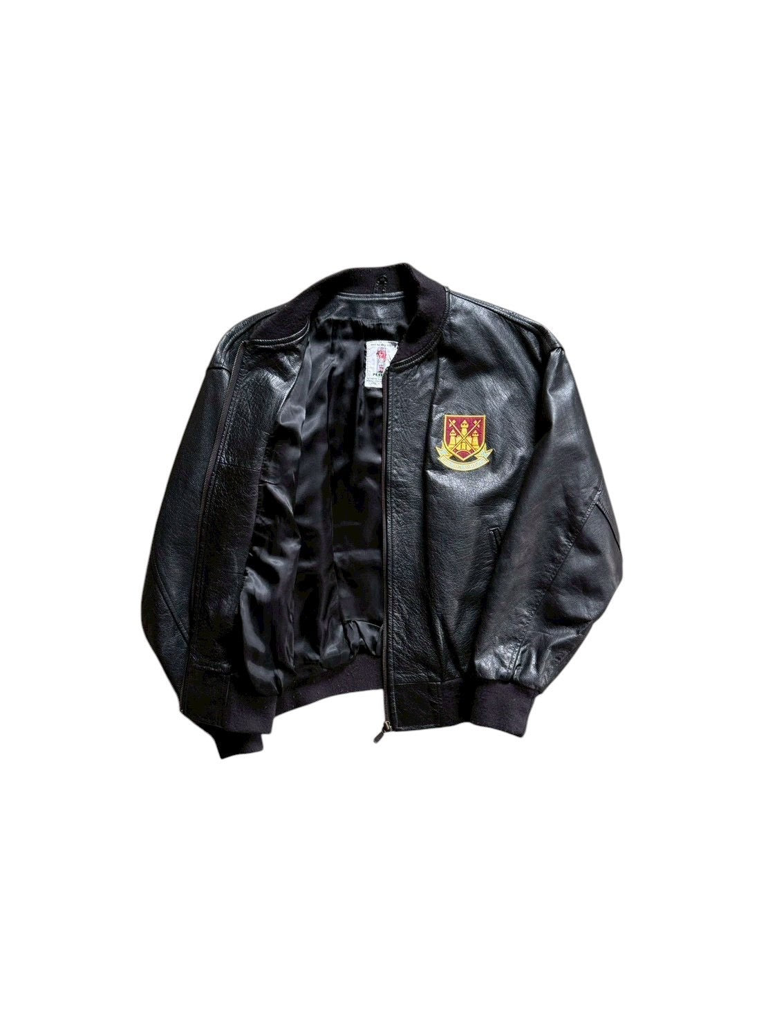 90s West ham United Leather Jacket