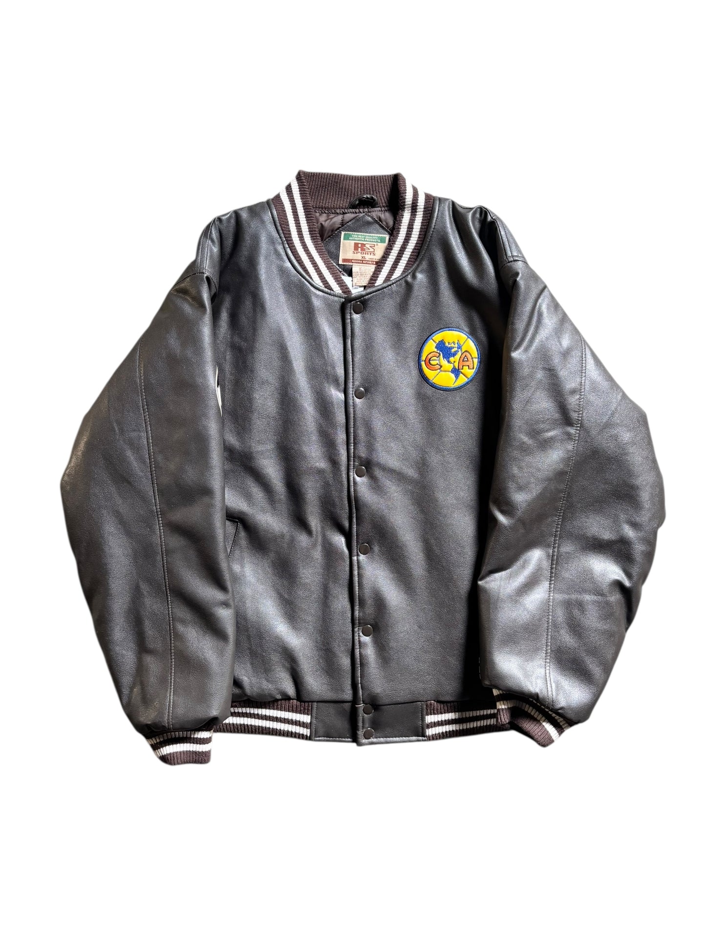 90s Club America Leather Varsity Jacket