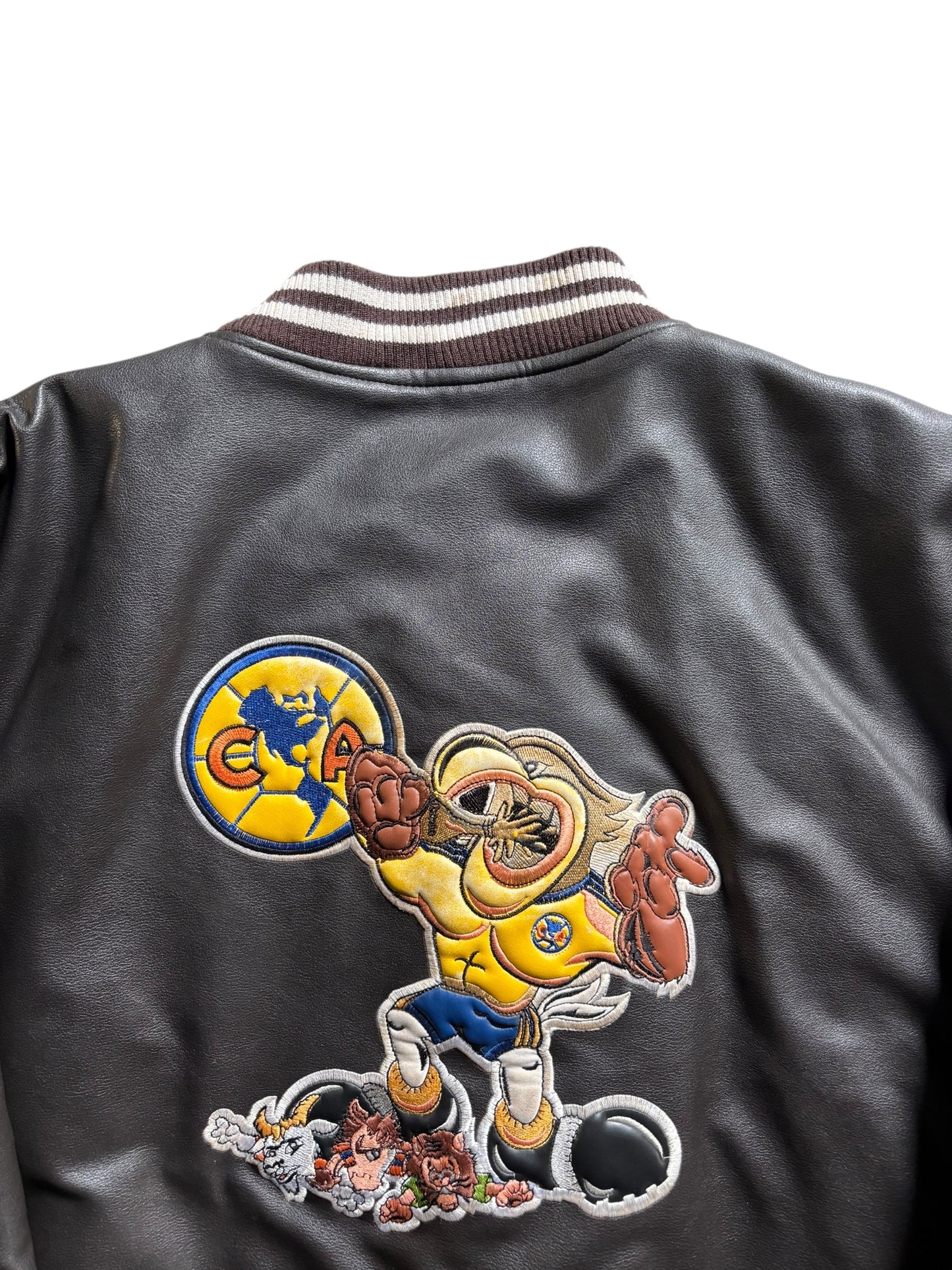 90s Club America Leather Varsity Jacket
