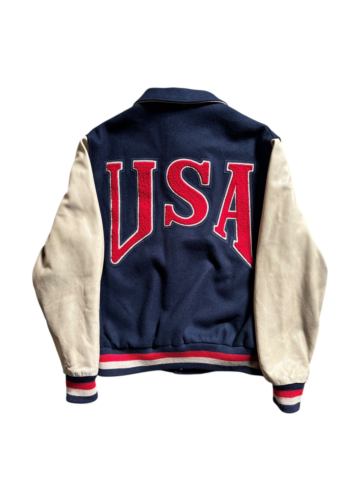 90s Nike USA National Team Leather Varsity Jacket