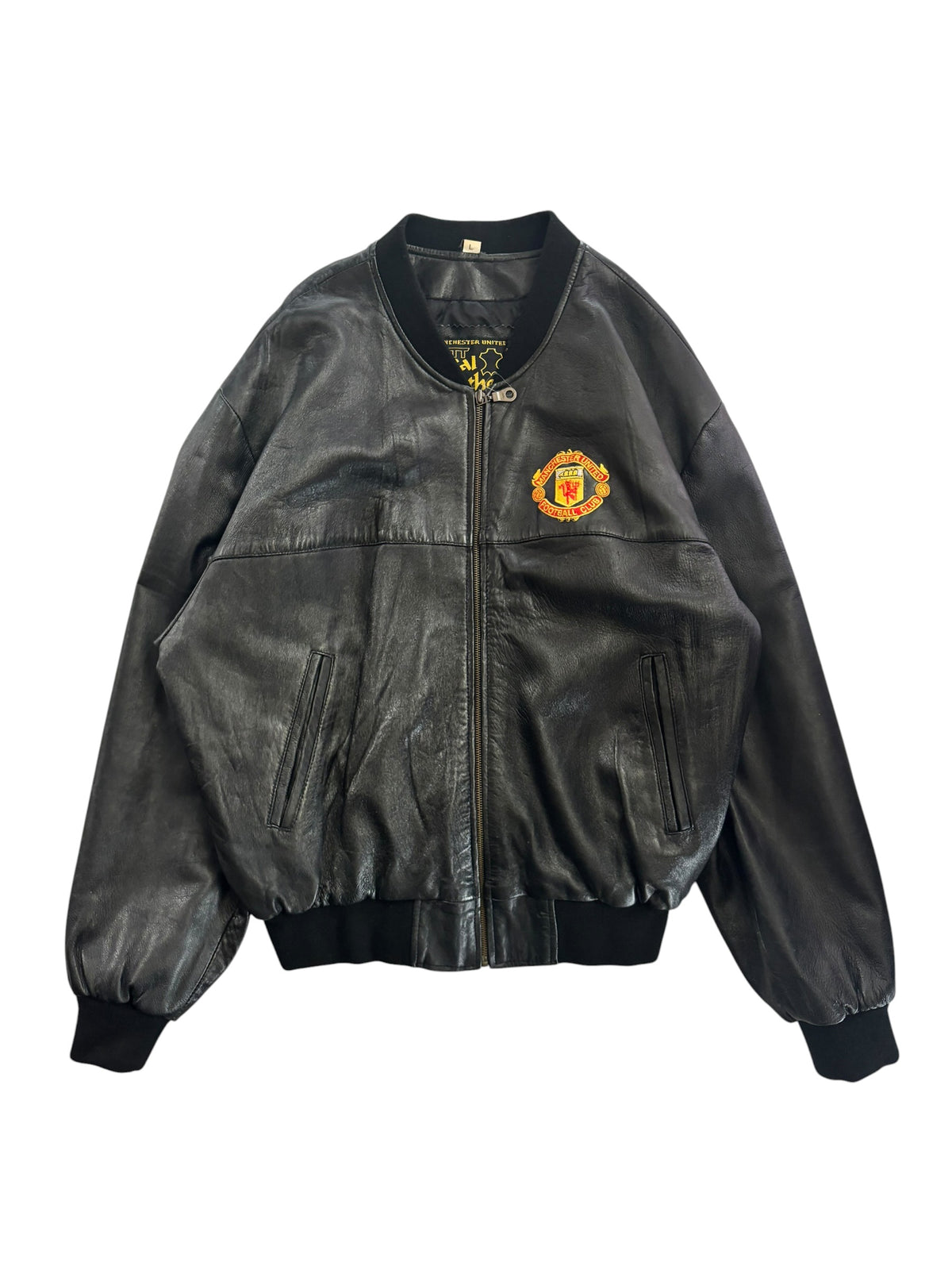 90s Manchester United Leather Jacket