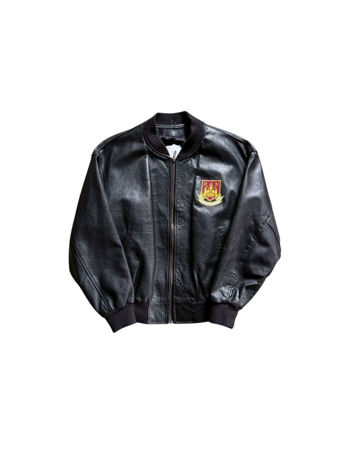 90s West ham United Leather Jacket