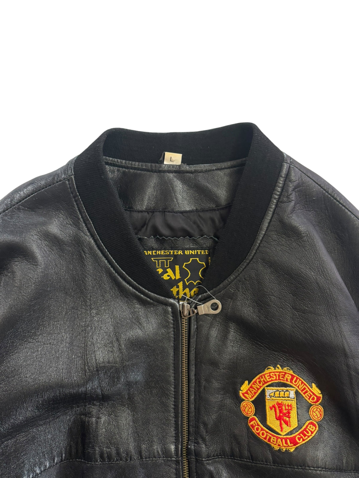 90s Manchester United Leather Jacket