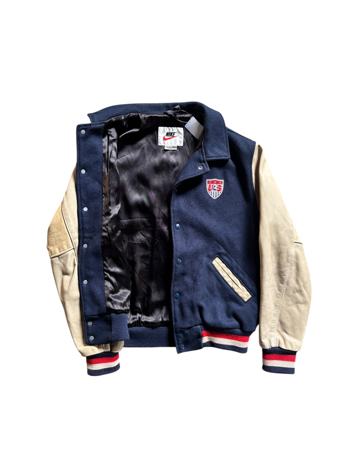 90s Nike USA National Team Leather Varsity Jacket