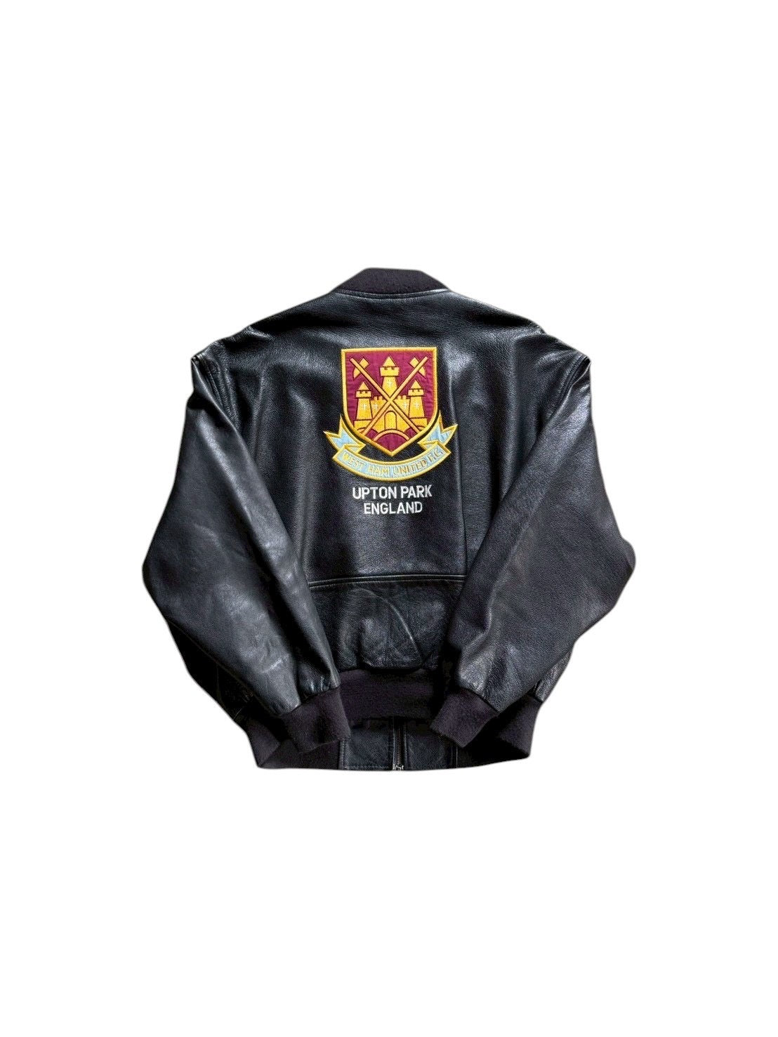 90s West ham United Leather Jacket